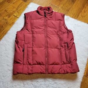 Eddie Bauer Premium Goose Down Insulated Vest Men's Medium Dark Red Puffer